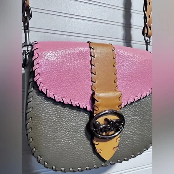 Coach Georgie Saddle Bag In Colorblock With Whipstitch NWOT MSRP: $398.00 - Picture 9 of 16